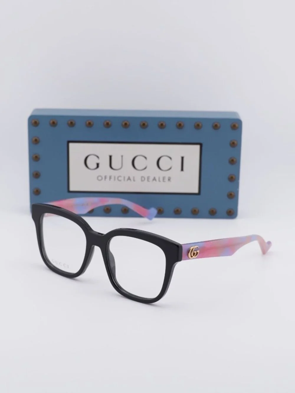 Gucci GG0958O 016 Square Eyeglasses 52mm - Black / Pink